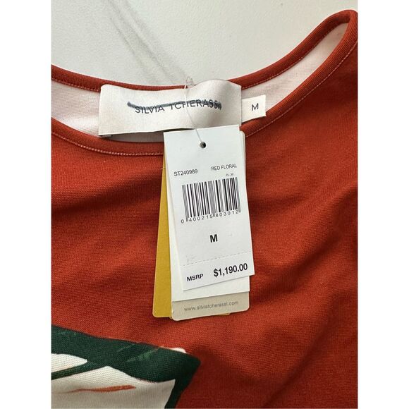 NWT Silvia Tcherassi Ananya Floral Draped Midi-Dress Size M $1190 - Picture 11 of 11